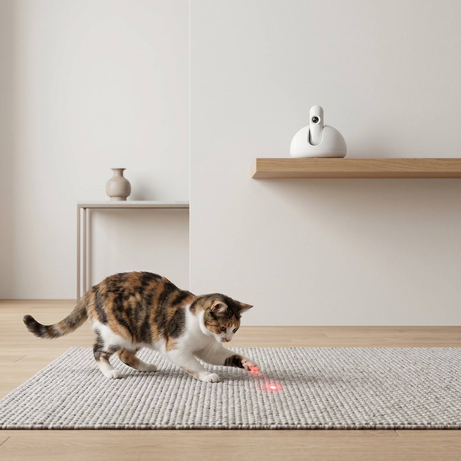 PlayPaws Interactive Cat Laser Toy USB Rechargeable White | Aqua Star Pet - Image 4